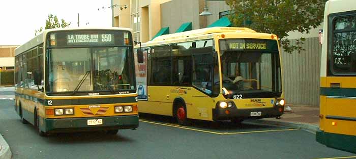 Ivanhoe Dennis Dart SLF CR221L Volgren 12 and National MAN